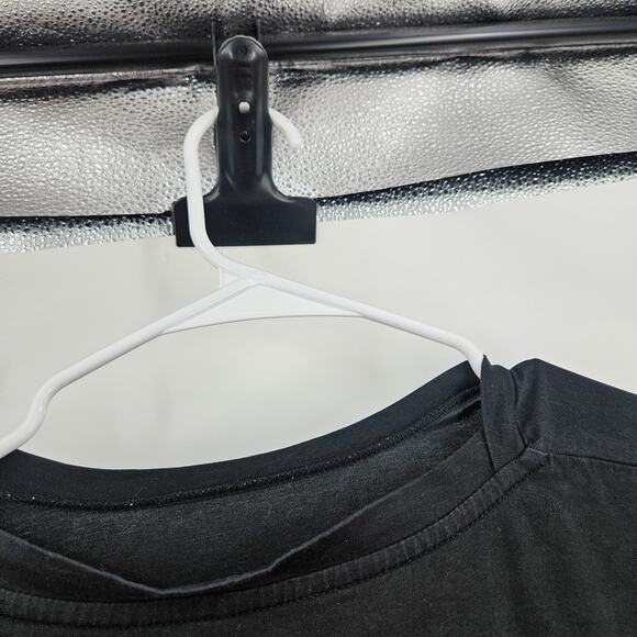 Planet By Lauren G T-Shirt Black Boxy Lagenlook Polka Dot Long Sleeve One Size - Picture 6 of 7